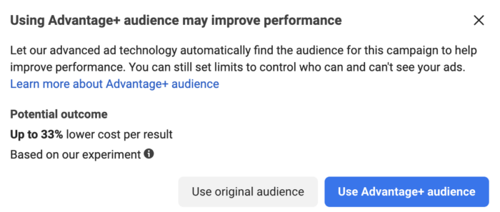 Advantage+ Audience